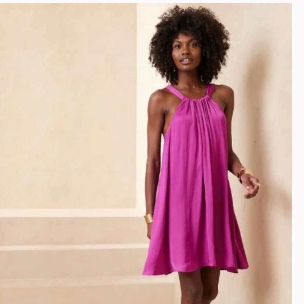 Banana Republic Factory 
Tie-Back Mini Dress
Color:		Dark Magenta
Size:		L Tall
